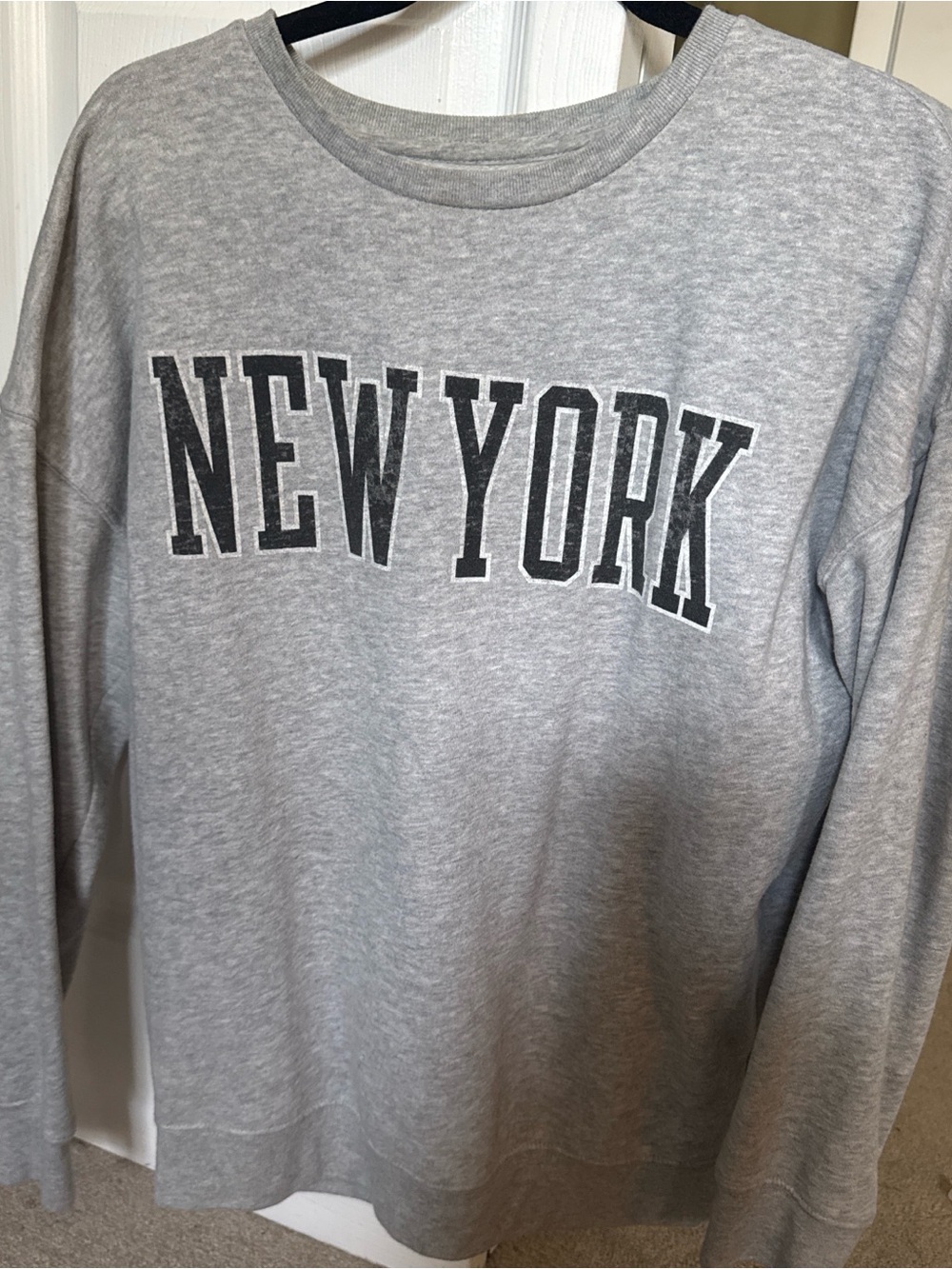 Gray "NEW YORK" Pullover Sweatshirt